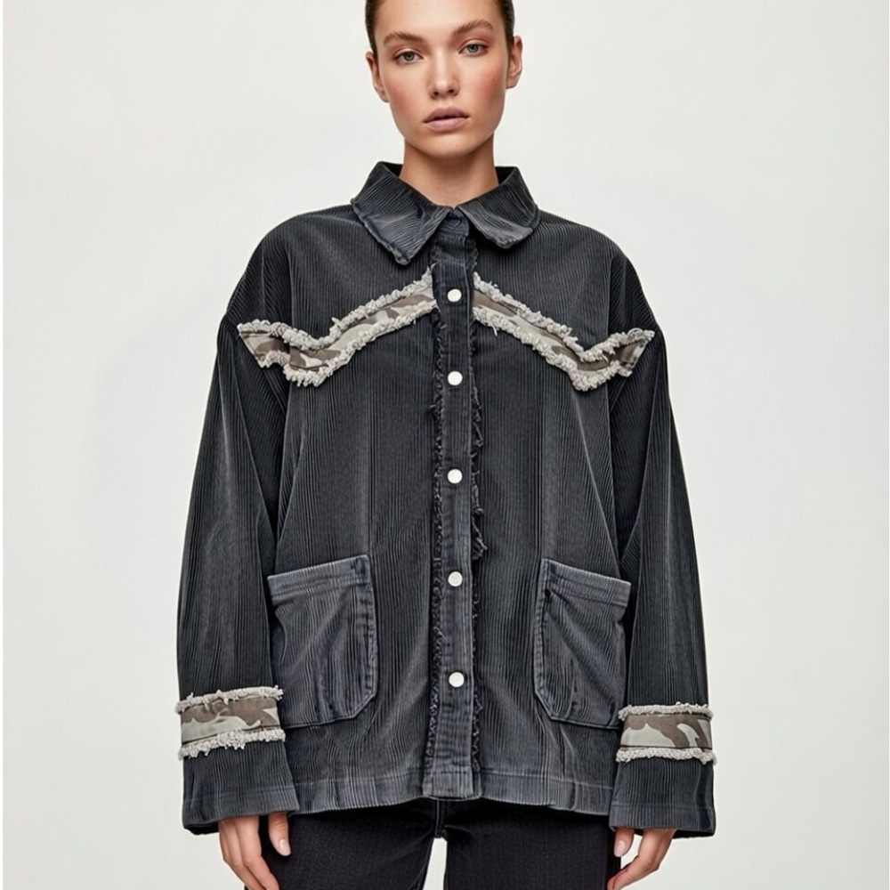 Pol Oversized Corduroy Western Top C17